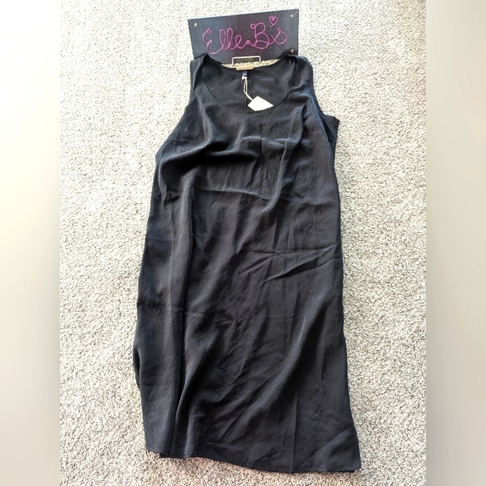 NWT Universal Thread Black Pullover Matte Texture Dress with Slits M, XXL
